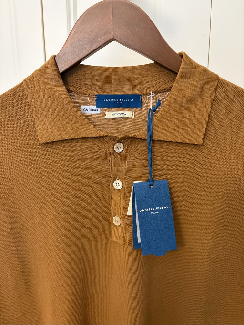 Daniele Fiesoli Men's Polo Shirt - Dry Cotton - Camel Brown